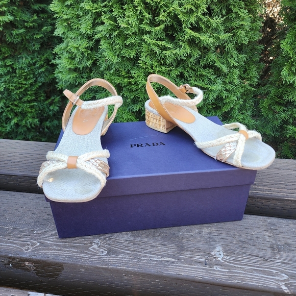 Prada Calzature Donna Sandles with Box Size 37.5 US 7.5 made in Italy ๐ฎ๐น - Picture 8 of 8